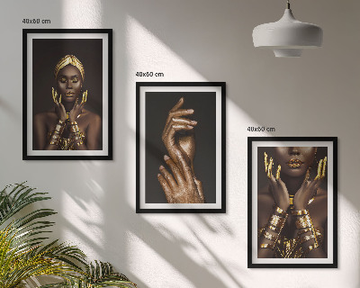 Tavelpaket med ramar Porträtt av afrikanska kvinnor