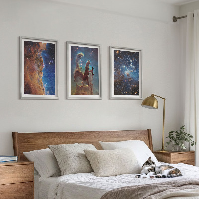 Tavelpaket med ramar Rymdlandskap av galaxer