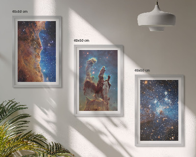 Tavelpaket med ramar Rymdlandskap av galaxer