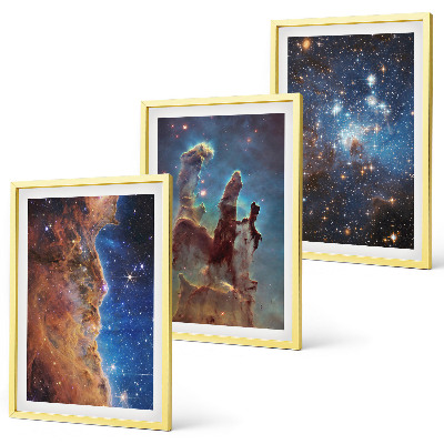 Tavelpaket med ramar Rymdlandskap av galaxer