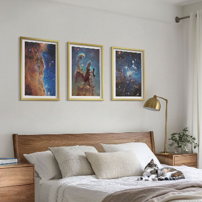 Tavelpaket med ramar Rymdlandskap av galaxer
