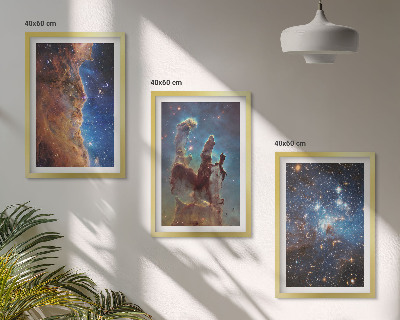 Tavelpaket med ramar Rymdlandskap av galaxer