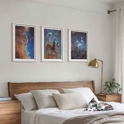 Tavelpaket med ramar Rymdlandskap av galaxer