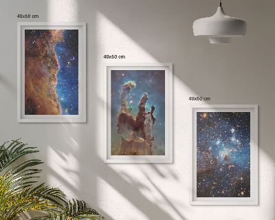 Tavelpaket med ramar Rymdlandskap av galaxer
