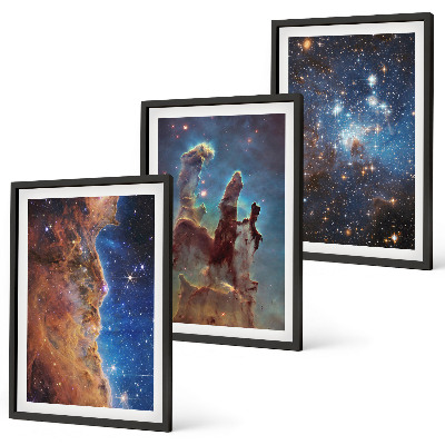 Tavelpaket med ramar Rymdlandskap av galaxer