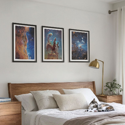 Tavelpaket med ramar Rymdlandskap av galaxer