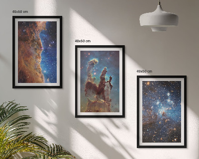 Tavelpaket med ramar Rymdlandskap av galaxer