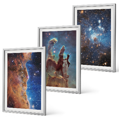 Tavelpaket med ramar Rymdlandskap av galaxer