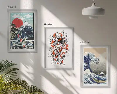 Hokusai Den stora vågen utanför Kanagawa tavelset med ramar