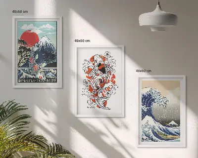 Hokusai Den stora vågen utanför Kanagawa tavelset med ramar
