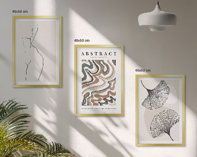 Set om 3 tavlor Abstrakta boho mönster former