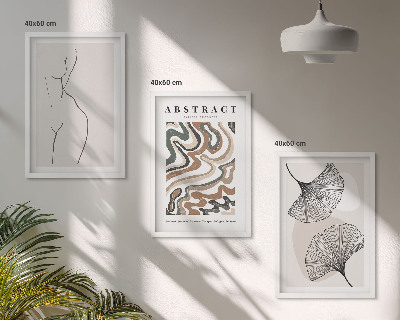 Set om 3 tavlor Abstrakta boho mönster former