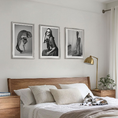 Tavelpaket med ramar Svartvita porträtt av kvinnor