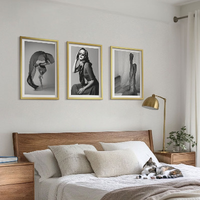 Tavelpaket med ramar Svartvita porträtt av kvinnor