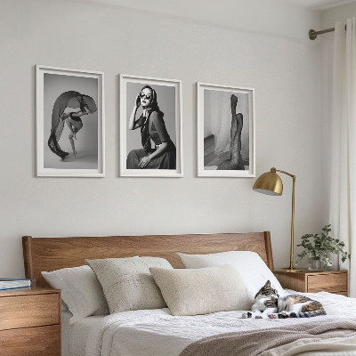 Tavelpaket med ramar Svartvita porträtt av kvinnor