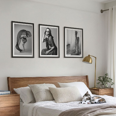 Tavelpaket med ramar Svartvita porträtt av kvinnor