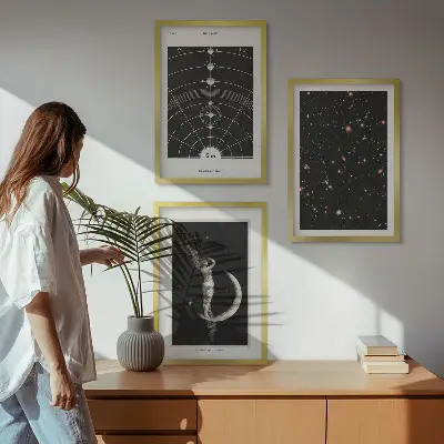 Solsystemets nattfigur set om 3 tavlor