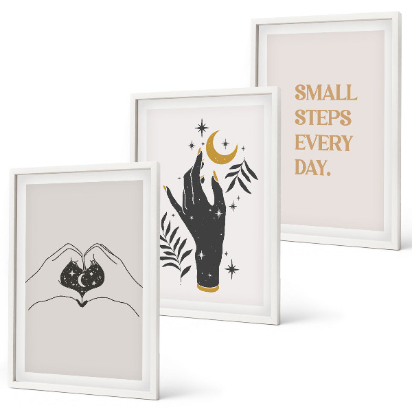 Tavelpaket med ramar Minimalistiska boho-illustrationer