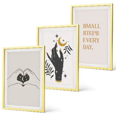 Minimalistiska boho-illustrationer tavelset med ramar