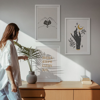 Tavelpaket med ramar Minimalistiska boho-illustrationer