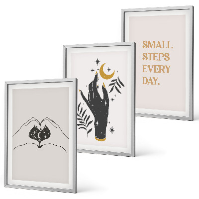 Tavelpaket med ramar Minimalistiska boho-illustrationer