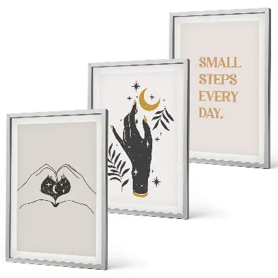 Minimalistiska boho-illustrationer tavelset med ramar