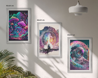 Tavelpaket med ramar Färgglada fantasikonstillustrationer