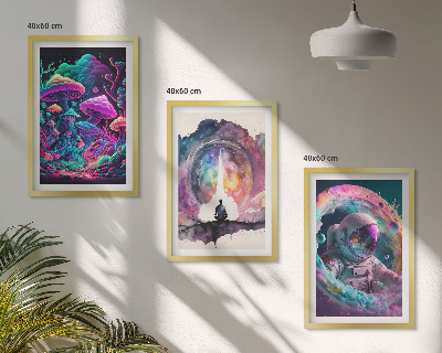 Tavelpaket med ramar Färgglada fantasikonstillustrationer