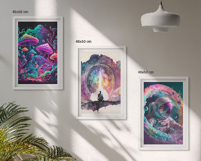 Tavelpaket med ramar Färgglada fantasikonstillustrationer