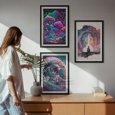 Tavelpaket med ramar Färgglada fantasikonstillustrationer