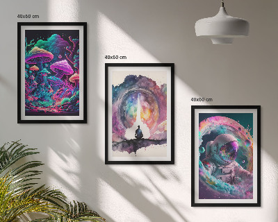 Tavelpaket med ramar Färgglada fantasikonstillustrationer