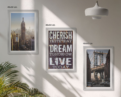 Tavelpaket med ramar Citat om New Yorks landskap