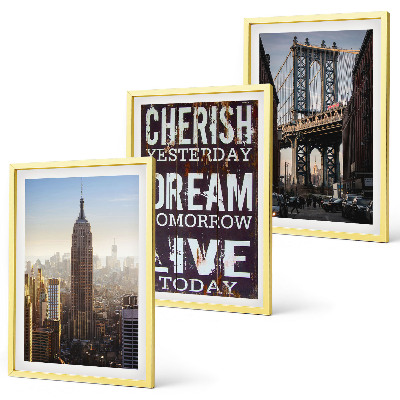 Tavelpaket med ramar Citat om New Yorks landskap