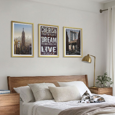 Tavelpaket med ramar Citat om New Yorks landskap