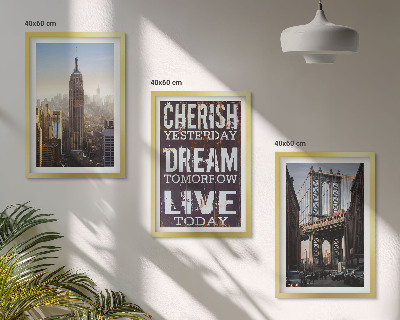 Tavelpaket med ramar Citat om New Yorks landskap