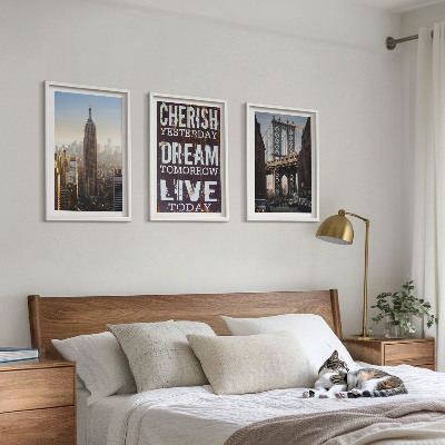 Tavelpaket med ramar Citat om New Yorks landskap
