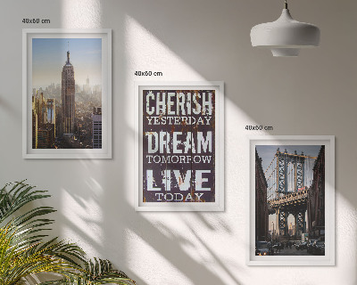 Tavelpaket med ramar Citat om New Yorks landskap