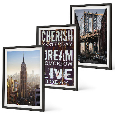 Tavelpaket med ramar Citat om New Yorks landskap