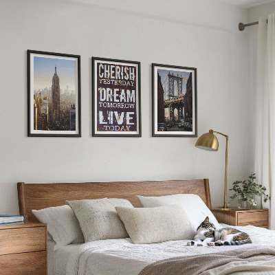 Tavelpaket med ramar Citat om New Yorks landskap