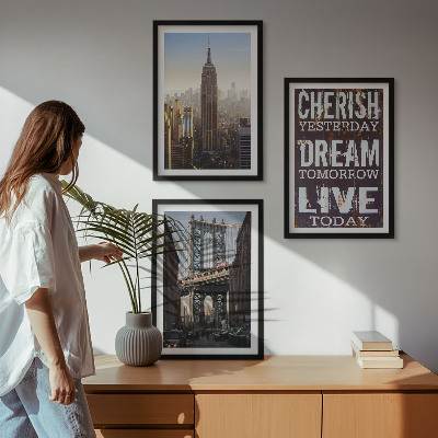 Tavelpaket med ramar Citat om New Yorks landskap
