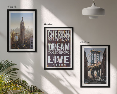 Tavelpaket med ramar Citat om New Yorks landskap