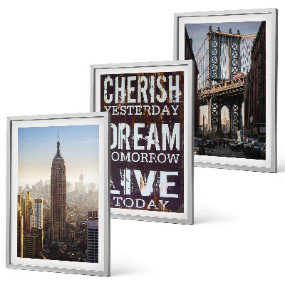 Tavelpaket med ramar Citat om New Yorks landskap