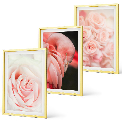 Tavelset ovanför soffa Pastellrosa flamingos delikat