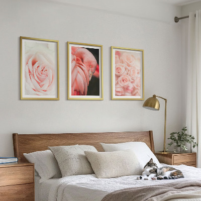 Tavelset ovanför soffa Pastellrosa flamingos delikat