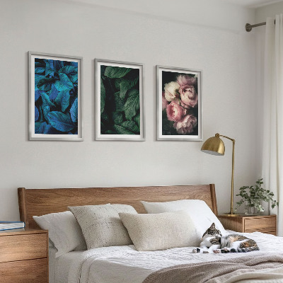 Tavelpaket med ramar Blad, blommor, olika färger