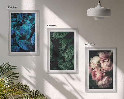 Tavelpaket med ramar Blad, blommor, olika färger