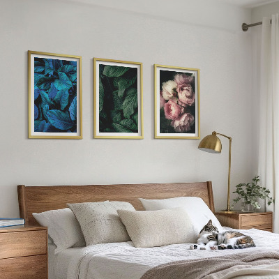 Tavelpaket med ramar Blad, blommor, olika färger