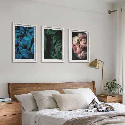 Tavelpaket med ramar Blad, blommor, olika färger