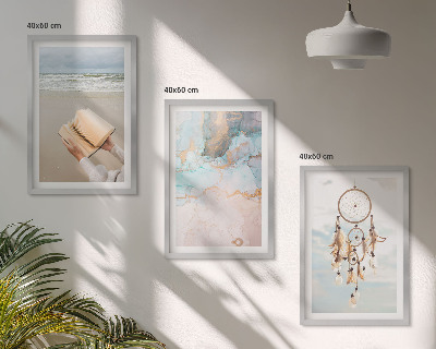 Tavelset ovanför soffa Abstrakt havsbok boho