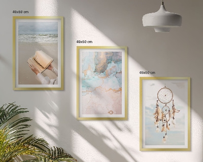 Tavelset ovanför soffa Abstrakt havsbok boho